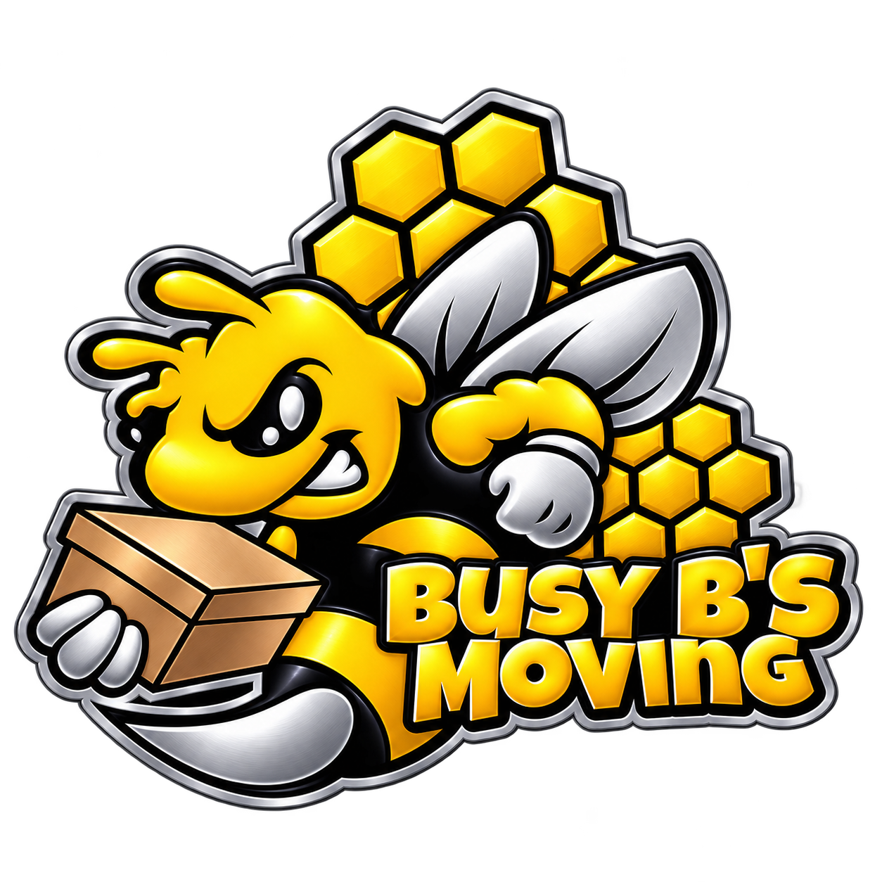 Busy B’s Moving owner-supplied bee logo